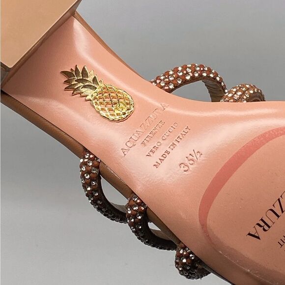 Aquazzura Crystal Leather Sandals size 36.5 - Picture 14 of 14